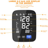 Rgdood Automatic Upper Arm Blood Pressure Monitor, Dual User 2x90 Memories Digital Blood Pressure Cuff with 4*AAA Batteries & DC Cable