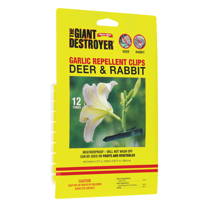 The Giant Destroyer 700 Garlic Deer & Rabbit Repellent, 12 Clips, Green
