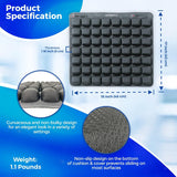 ANMSVI Air Inflatable Pressure Relief Seat Cushion for Wheelchair, Car, Office, Home Living, Adjustable Firmness for Coccyx, Sciatica Pain Relief, Tailbone Pain Relief, 18x17 inch with Grey Cover