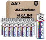 ACDelco 40-Count AA Batteries, Maximum Power Super Alkaline Battery, 10-Year Shelf Life, Reclosable Packaging, Blue