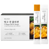 WELLINUS Collagen Full of Mango, Jelly Stick, Marine Collagen, Fast Absorbing, Snack, Ultra-Low Weight Molecular Marine Collagen, HACCP Certified, 22.05 oz/Pack of 25