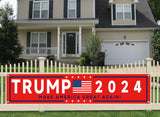 YINBTTER Donald Trump 2024 Make America Great Again Large Banner Sign Flag with Brass Grommets,Trump For President Save America Outdoor Sign House Banner Yard Lawn Decoration 118X18''