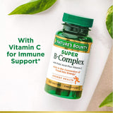 Nature's Bounty Super B Complex with Vitamin C & Folic Acid, Immune & Energy Support, 150 Tablets - Pack of 2