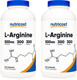 Nutricost L-Arginine 500mg, 300 Capsules (2 Bottles)