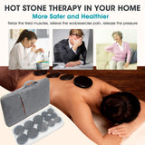 Goodtar Portable Hot Massage Stone Warmer Set with 12 PCS Basalt Stones/Rocks Massage Stone Kit Heater Bag for Relax Muscles Home Spa Health Natural Massage 110V (Small Size)