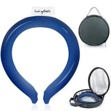 Neck Cooling Tube with Cold Insulated Bag, Reusable Wearable Neck Cooler Ring, Cooling Neck Wraps for Summer Heat Outdoor Indoor (navy blue)
