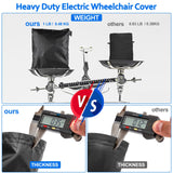 Electric Wheelchairs Cover Waterproof,420D Heavy Duty Wheelchair Cover with Air Vent,Waterproof Strip,Reflective Handle,Outdoor Protective Cover for Travel & Shower Power Wheelchair,Mobility Scooter