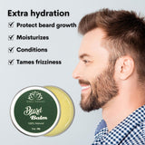 Organic Beard Balm, Styles, Strengthens & Softens Beards & Mustaches - Leave in Conditioner with Natural Argan Oil, Shea Butter, Vitamins and Wax Boost for Ultimate Shine