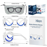 Hion Anti- Motion Sickness Glasses Raised Airsickness Seasickness Glasses for Sport Travel Gaming Car Sickness Glasses for Adults or Kids（2Pairs）