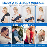 EAshuhe Neck and Shoulder Massager with Heat Shiatsu Back Massage Pillow with 3D Deep Tissue Kneading for Foot, Legs, Body Muscle - Use at Home, Office & Car