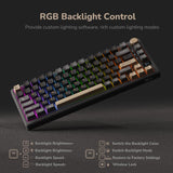 RK ROYAL KLUDGE M75 Wireless Mechanical Keyboard 2.4Ghz/BT5.1/USB-C Gaming Keyboard 75% Layout 81 Keys Gasket Mount with OLED Display & Knob RGB Backlight Hot-Swappable Pale Green Switch, Grey