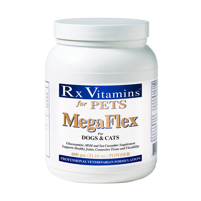 Rx Vitamins for Pets MegaFlex for Dogs and Cats - Glucosamine & MSM - Supports Joints Tissue & Flexibility - 600g Powder