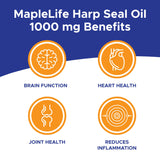 MapleLife Nutrition – Harp Seal Oil 1000 mg – Rich Source of Natural Omega-3 Fatty Acids – EPA/DHA/DPA for Better Absorption – Boost Brain Power – Maintain Cardiovascular Health – Lower Cholesterol & Triglyceride – Anti-Inflammation – Improve Cognitive Fu