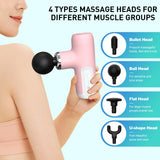 YAEIY Mini Massage Gun, Portable Massage Gun for Deep Tissue Muscle, Handheld Small Massage Gun, Compact Powerful Massager with Case for Travel, Athletes,Office Gifts, Pink