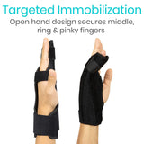 Vive Boxer Finger Splint - Supports Pinky, Ring, Middle Metacarpals and Knuckles - Right or Left Adjustable Hand Brace - Straightening for Trigger Finger, Injury, Fracture, Broken, Tendonitis (8 inch)