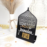 Ramadan Advent Calendar 2024 Metal DIY Countdown Calendars Eid Decorations for Home Ramadan Ornament Kids Black