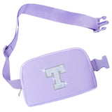 COSHAYSOO Purple Belt Bag Crossbody Initial Fanny Waist Pack Preppy Cute Trendy Gifts for 5 6 7 8 9 10 11 12 13 14 Year Old Girls Preteen Tween Teen Birthday Christmas Valentines Easter Letter T