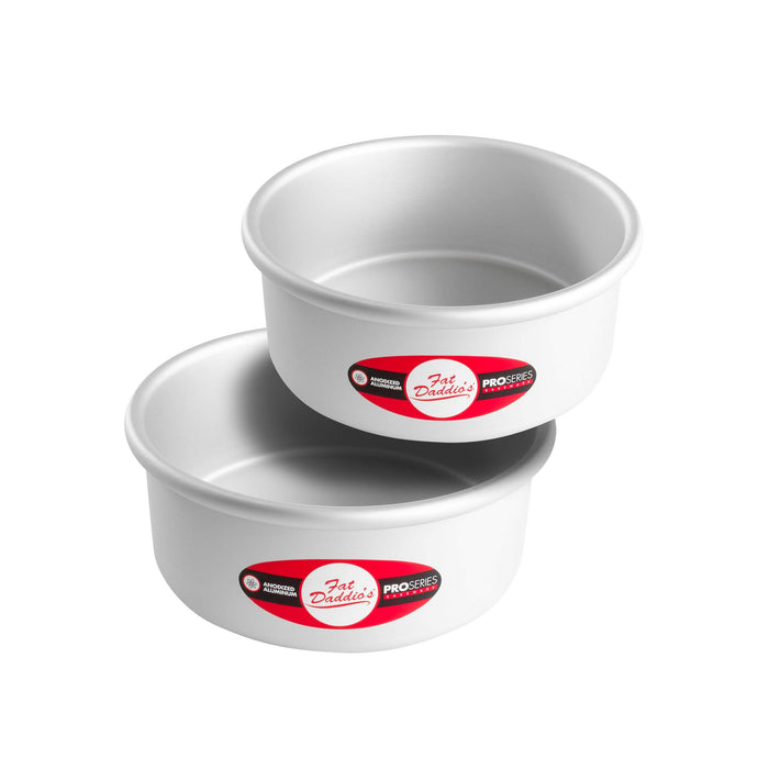 Fat Daddio's Anodized Aluminum Round Cake Pans, 2 Piece Set, 7 x 3 Inch