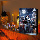 Halloween Advent Calendar 2024, Contains 24 Gifts, Halloween Countdown Calendar with Scary Halloween Doll Collectible Horror Movie Figures Gift for Kid, New Halloween Christmas Countdown Calendar (Style C)