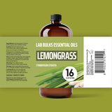 LAB BULKS ESSENTIAL OIL - Lemongrass Oil 16 Ounce Bottle for Diffusers, Home Care, Candles, Aromatherapy (2 Pack)