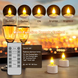 SoulBay Flameless Candles with Remote Control Timer & Charging Base, 12pcs USB Rechargeable Battery LED Tea Lights Candles Small Votive for Lantern Pool Mantle Weddings Emergency Christmas Decorative