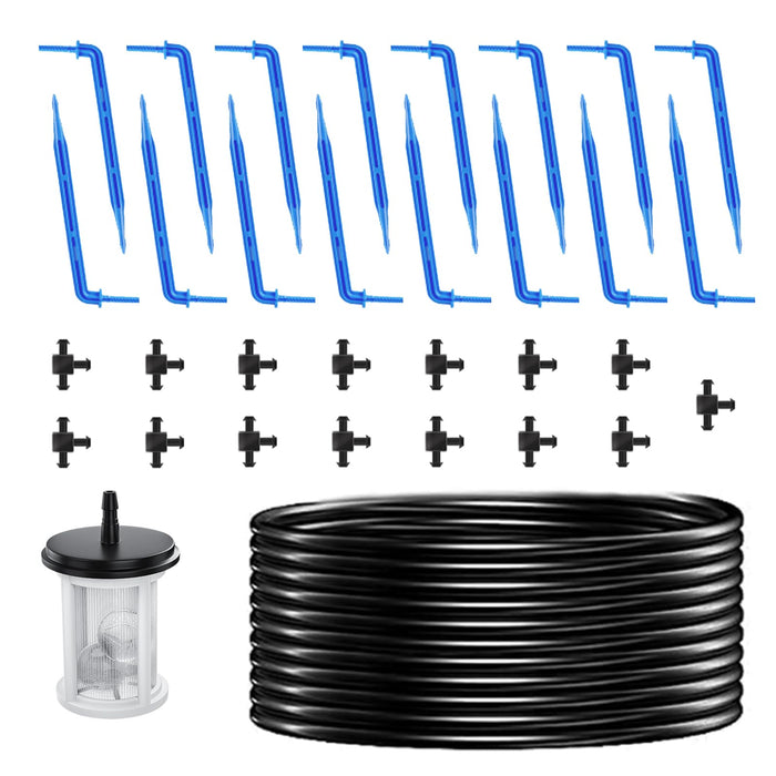 39 FT Solar Drip Irrigation Kit System, Garden Watering System，3W 3000mAh Larger Capacity，Auto Easy DIY Watering Device, Automatic Outdoor/Indoor Irrigation,Support 15Pots(Expansion Kit)