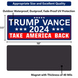 Shmbada Trump Vance 2024 Take America Back Magnetic Bumper Sticker for Cars - Support Trump Vehicle Magnet Sign Decal, Blue 10 x 3.5 Inches (Trump Vance 2 PCS)