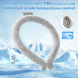 Neck Cooling Tube, Wearable Cooling Neck Wrap for Summer, Reusable 18℃/64℉ Ice Ring Neck Cooler for Heat Outdoor Sports,Outdoor Workers (Gray)