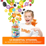 DR. MORITZ Kids Multivitamin Gummies 14 Essential Vitamins Daily Supplement for Ages 2+ Vitamin A C D E Vegetarian B6 B12 Zinc Biotin Gummy Multivitamins for Children- All Natural Chewables -120 Count