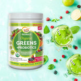 Healthy Delights Naturals - Organic Greens Plus Probiotics Powder - Naturally Boost Energy - USDA Organic - Delicious Berry Flavored - 30 Servings