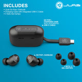 JLab Go Air Pop True Wireless Bluetooth Earbuds & Charging Case - Black, Dual Connect, IPX4 Sweat Resistance, Bluetooth 5 Connection, 3 EQ Sound Settings Signature, Balanced, Bass Boost