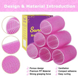 Self grip hair roller set 36 pcs,Heatless hair curlers,Hair rollers with hair roller clips and comb,Salon hairdressing curlers,DIY Hair Styles, Sungenol 3 Sizes Rose red Hair Rollers in 1 set