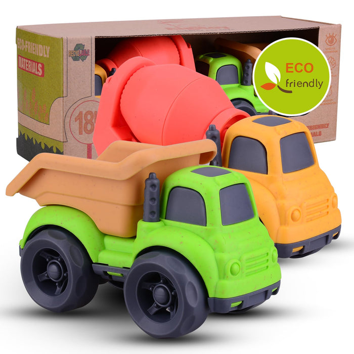 Aigitoy Dump Truck Toys for 3-5 Year Old Boys, BPA Free, Phthalates Free, PVC, Dump Truck, Mixer Cement, Easter Basket Christmas Birthday Gifts for 3 4 5 Year Boy Girl. Dishwasher Safe