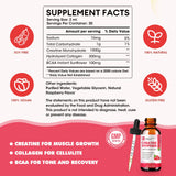 Liquid Creatine Drops - Sugar Free Creatine Monohydrate Supplements for Women & Men, Creatine Drops Gains for Building Muscle, Energy, Pre Workout, Raspberry Flavored