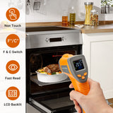 Inkbird WiFi Grill Thermometer IBBQ-4T & Non Contact Infrared Thermometer Gun -58℉~1022℉ IR Gun for Pizza Oven, with Graph Timer Alarm Calibration Rechargeable 4 Colorful Probes