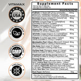 Vitamax 60B Probiotic Digestive Gut Health Supplement - Slippery Elm, Coriander, Papaya, Turmeric, Ginger, Psyllium Husk, Licorice, Marshmallow Root - Men & Women - Made in USA (60 Count (Pack of 1)