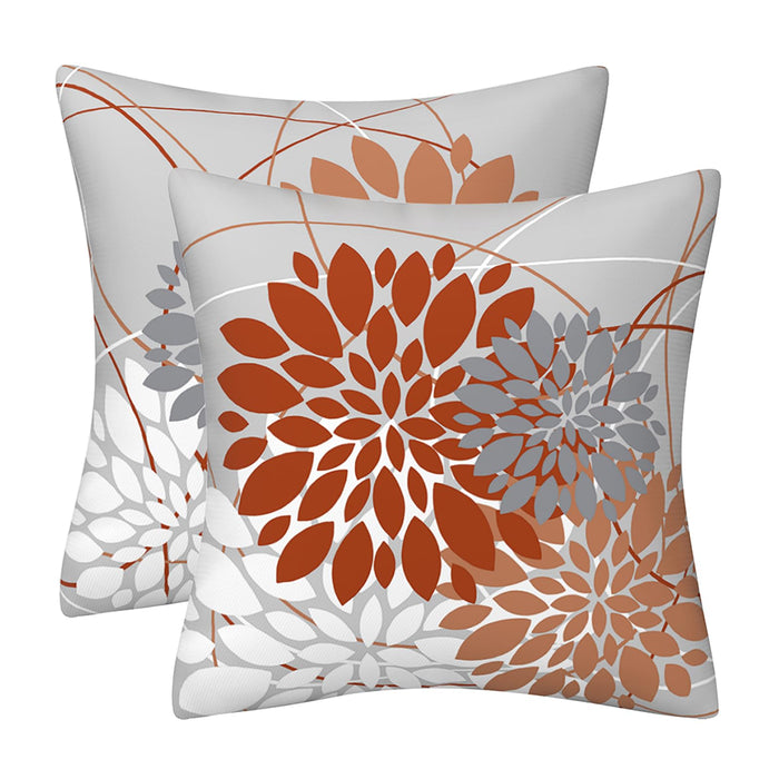 Drmstow Orange Pillow Covers 18x18 Inch Dahlia Fall Throw Pillow Covers Farmhouse Outdoor Home Decorative Pillow Cushion Cases for Sofa Bed Living Room, Set of 2