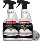 Weiman Quartz Countertop Cleaner and Polish - 24 Ounce (2 Pack w/MicroFiber Towel Included) - Clean and Shine Your Quartz Countertops Islands and Stone Surfaces with UV Protection