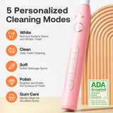 Bitvae Electric Toothbrush with Water Flosser, Portable Water Flosser for Teeth, Water Flosser Teeth Picks, 5 Modes Electric Toothbrush for Adult,Upgraded Water Dental flosser Picks, Quartz Pink