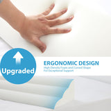 MEGCXIT King Bed Wedge Pillow for Headboard, Foam Pillow Wedge for Headboard Gap, Mattress Bed Gap Filler King, Triangle Pillow Wedge, Anti-slip Bed Crack Pillow Space Filler King (76"×10"×6") White