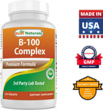 Best Naturals B 100 Complex 120 Tablets (B Complex Vitamins) (120 Count (Pack of 2))