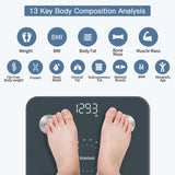 Homebuds Digital Bathroom Scale for Body Weight and Fat, Weighing Professional Since 2001, Body Composition Monitor for BMI Fat Water Muscle with App, 400lb, Blue