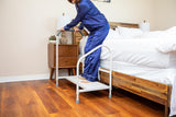 Step2Bed Bed Rails For Elderly with Adjustable Height Bed Step Stool & LED Light for Fall Prevention - Portable Medical Step Stool comes with Handicap Grab Bars making it easy to get in and out of bed