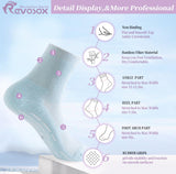 Revosoxs Diabetic Socks for Women Men,5 pairs Non Binding Diabetic Ankle Socks with grips,Extra Width Stretchy Loose Seamless Socks(5 pair white-Medium)