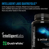 Intelligent Labs 5MG MTHF L-5-Methyltetrahydrofolate Activated Folic Acid Supplement as Quatrefolic Acid - Methyl Folate for Women Men, 60 Capsules - 2 Months Supply, 5mg = 5000mcg Methylfolate