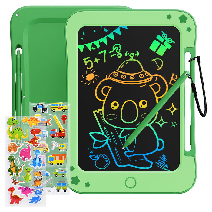 TEKFUN Toddler Kids Toys Gifts - 8.5 Inch LCD Writing Tablet Kids Doodle Board with Stickers Colorful Drawing Tablet, Kids Birthday Christmas Gifts Toys for 3 4 5 6 Years Old Boy Girl (Green)