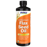 NOW Foods Supplements, Certified Organic Flax Seed Oil Liquid, Cold-Pressed and Unrefined, 24-Ounce