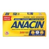 Anacin Fast Pain Relief, Aspirin + Caffeine Pain Reliever, 300 coated tablets