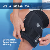 ActiveWrap - Knee Ice Pack Wrap with Compression and 2 Reusable Large Heat and Cold Packs. PT-Designed for Knee and Leg Pain Relief and Knee Recovery. Sm/Md