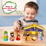 HOTFUN Lighted Nativity Advent Calendar 2024 Kids, Christmas Story Toddler Nativity Playset Christian Religious Advent Calendar, 25 Days Christmas Countdown Calendar Nativity Scene Set for Children Boy Girl